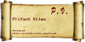 Prifach Vilma névjegykártya